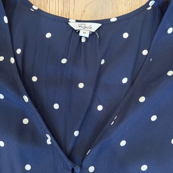 Rails Bretton Top. Navy Polkadots. Size Med. - Picture 4 of 5